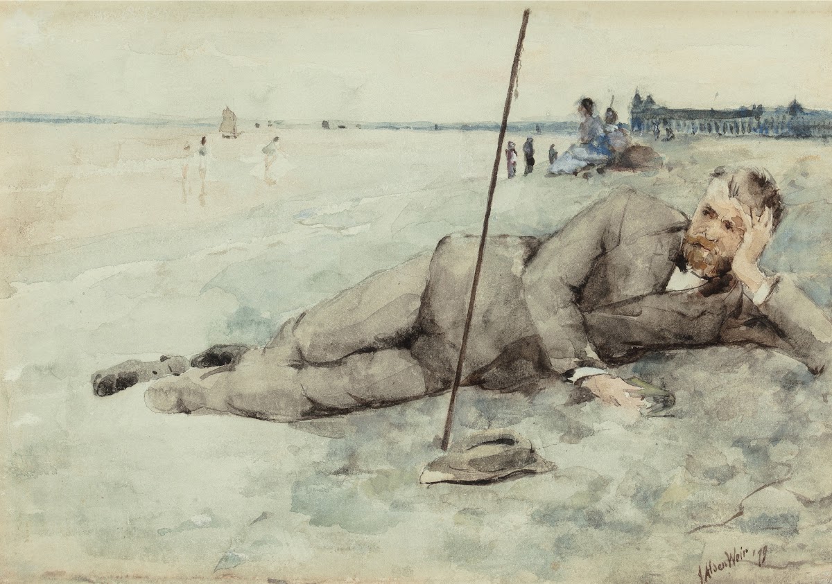 Man Reclining on a Beach 1879
