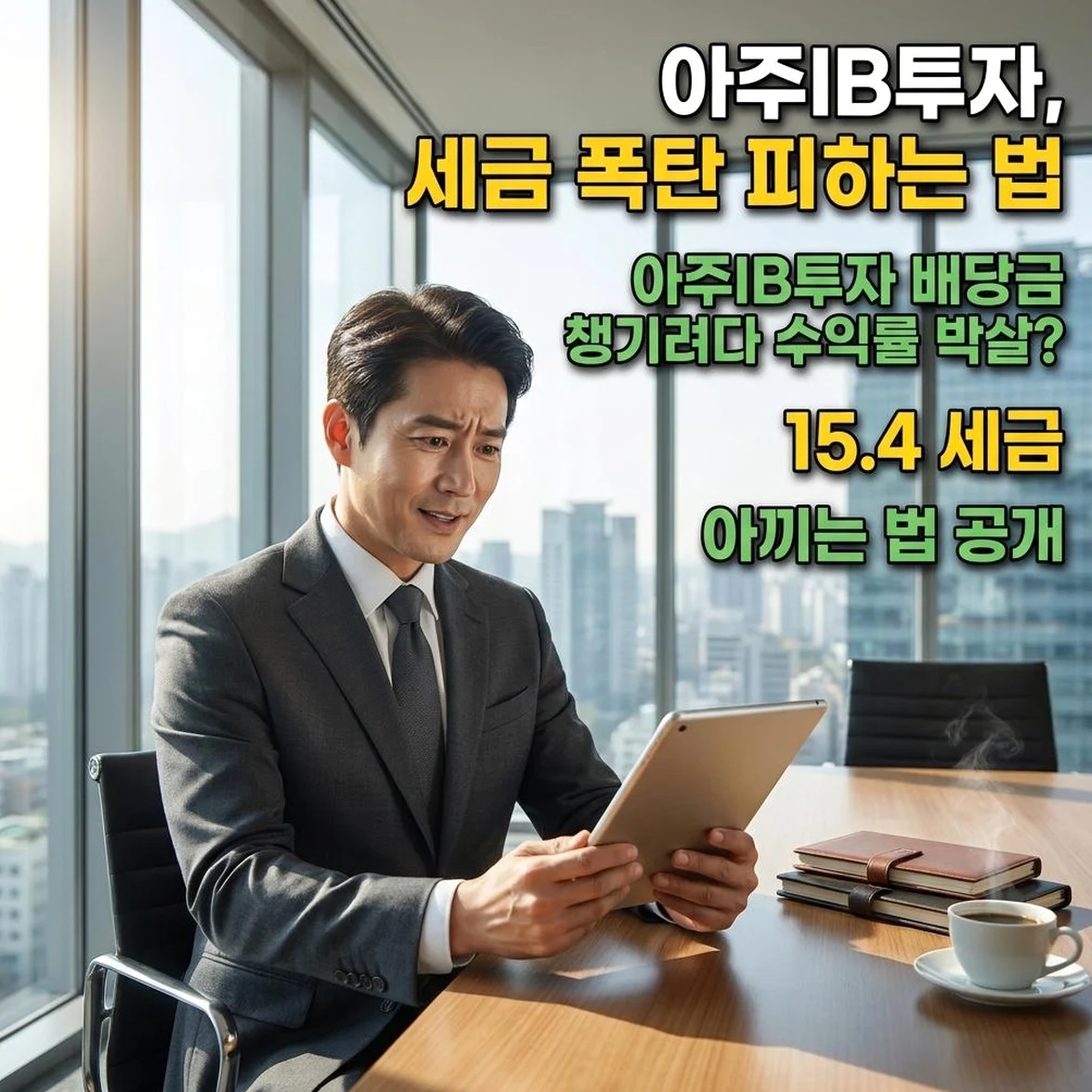 아주IB투자, 고배당만 믿고 샀다가 세금 폭탄 맞은 이유: 15.4% 아끼는 실전 절세법