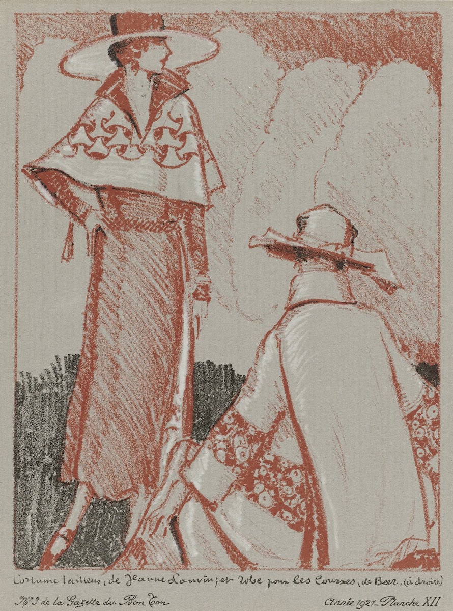 Costume tailleur de Jeanne Lanvin et robe pour les courses de Beer 1921
