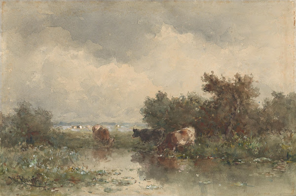 Drie koeien aan een plas 1832   1897
