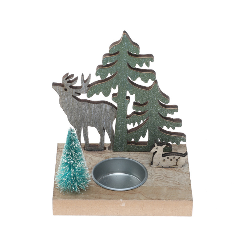 Christmas Candle Holder Made of Wood