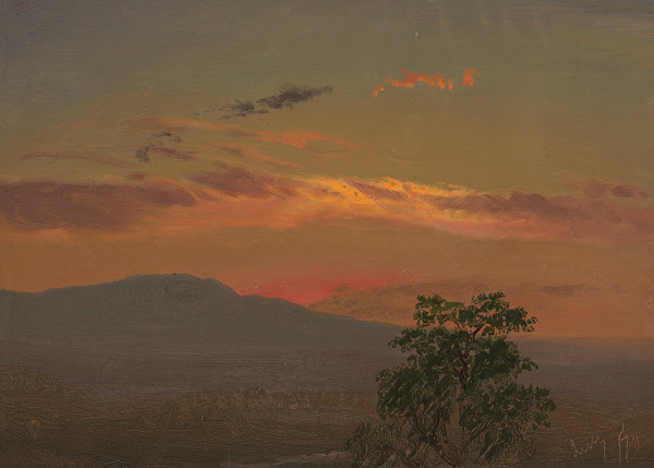 Landscape at sunset Hudson NY 1870