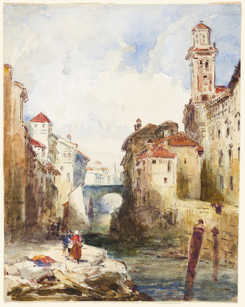 French Town Buildings and River 1821 8