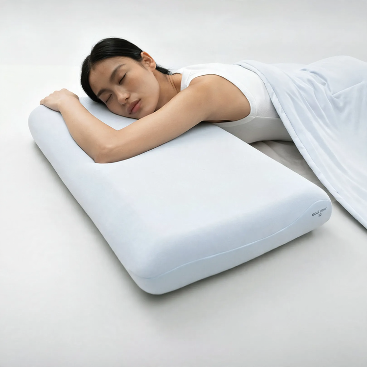 Memory foam neck support pillow, wave profile