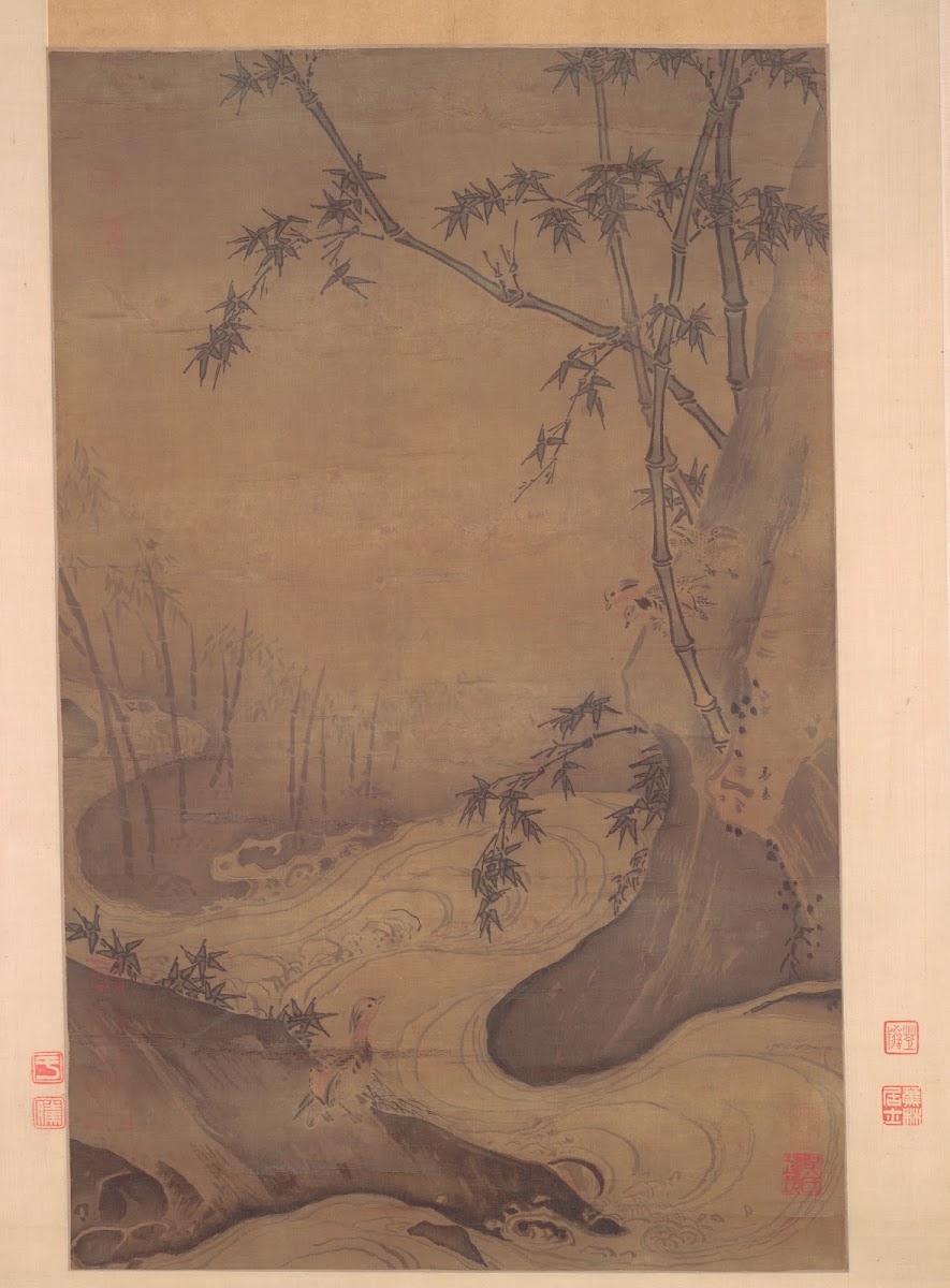 Bamboo and Ducks by a Rushing Stream 11271279