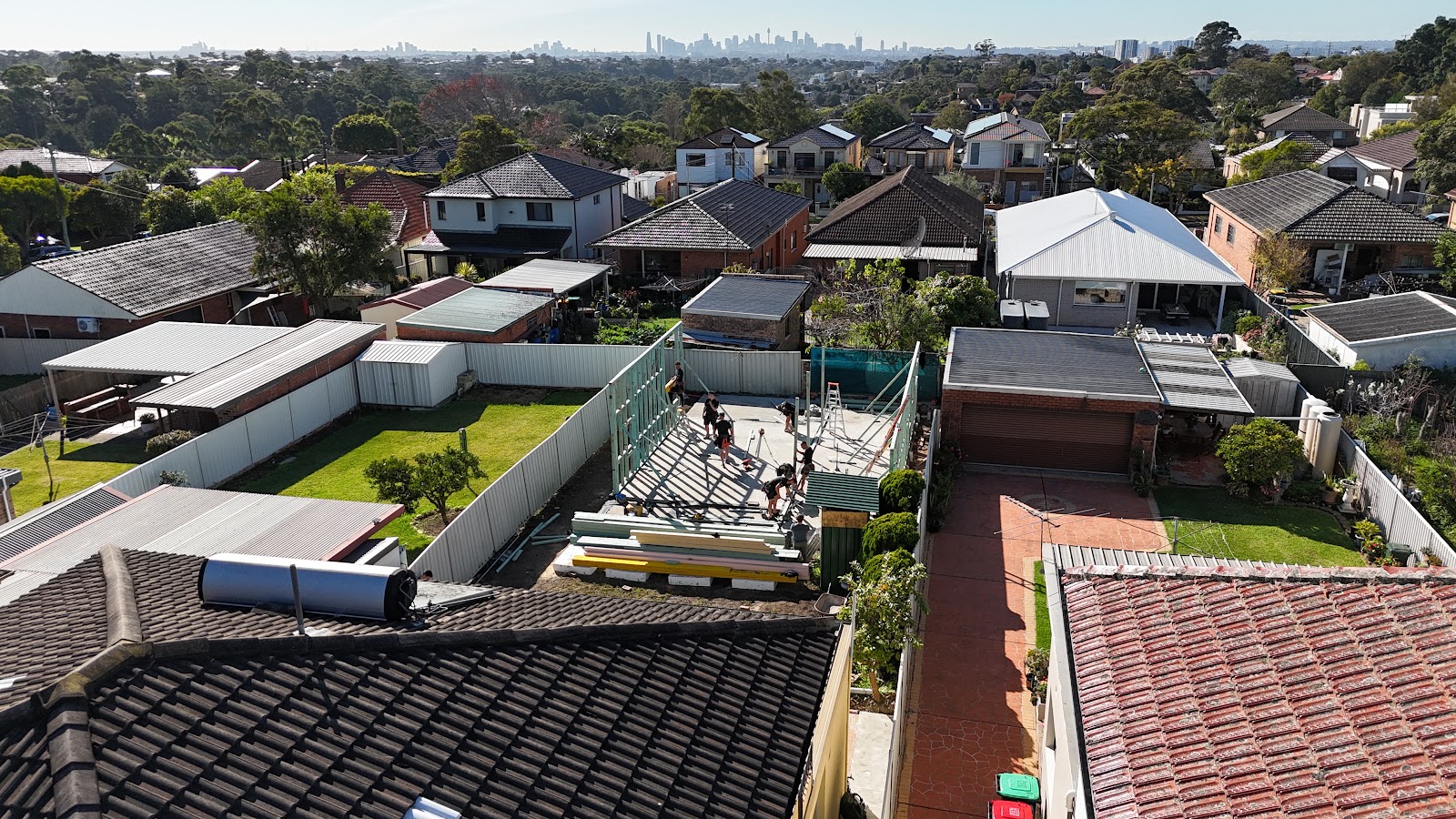 Aerial view of Sydney construction project