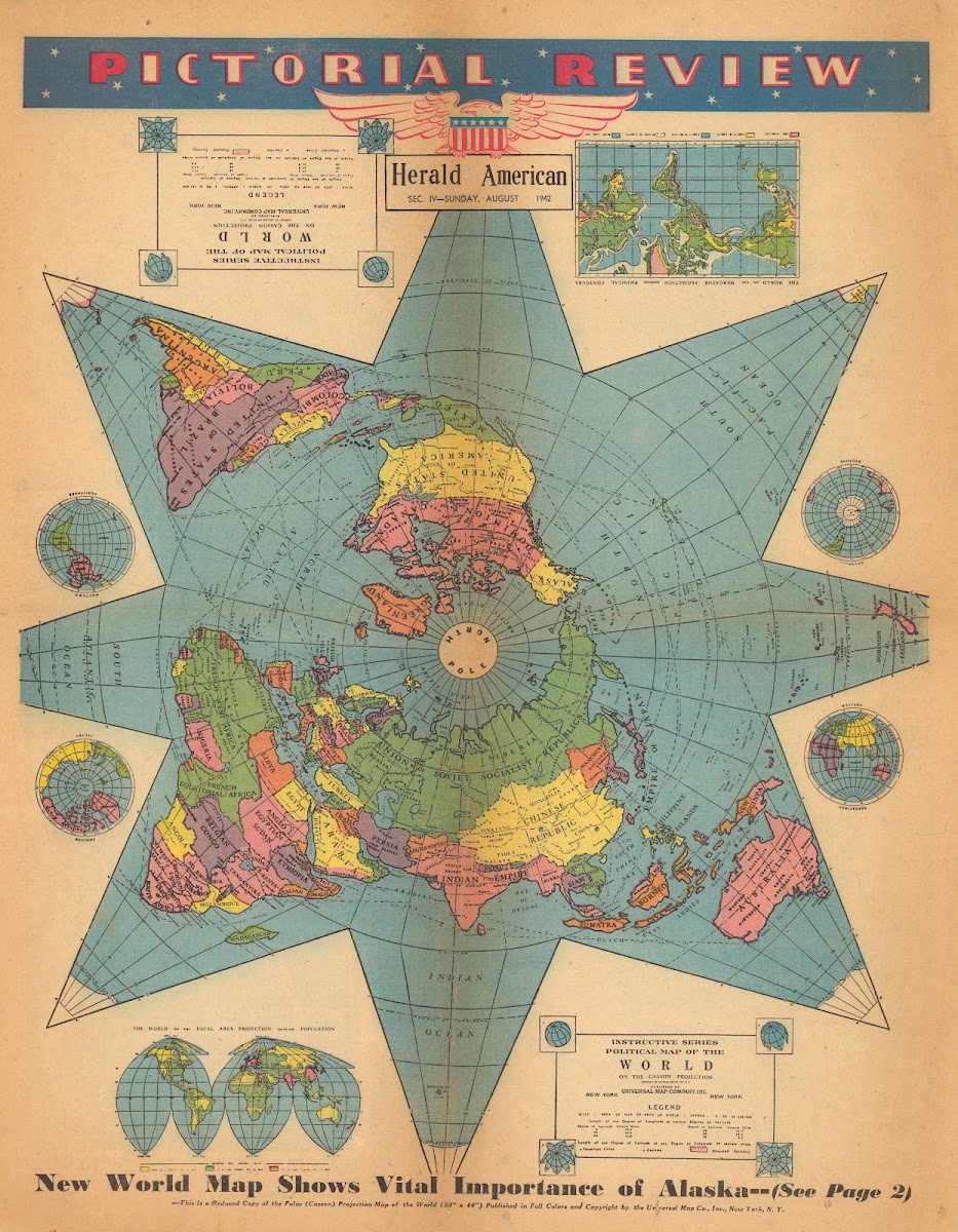 New World Map Shows Vital Importance Of Alaska 1942