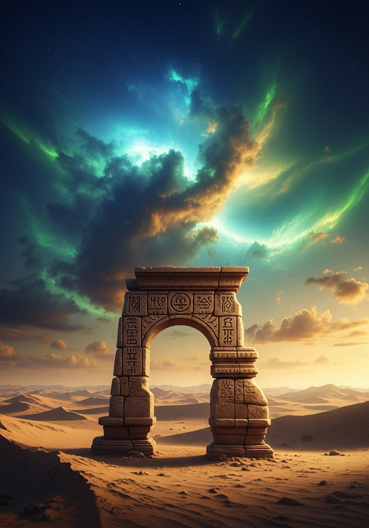 Mystical Desert Archway Sky