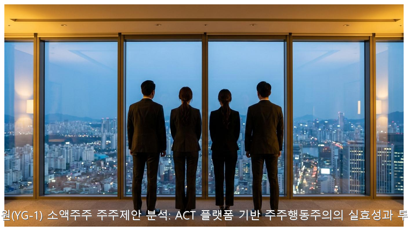 와이지-원(YG-1) 소액주주 주주제안 분석: ACT 플랫폼 기반 주주행동주의의 실효성과 투자 전략 핵심 안내 및 분석 인포그래픽 (6)