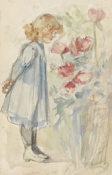 Staand meisje in bloementuin 1834   1911