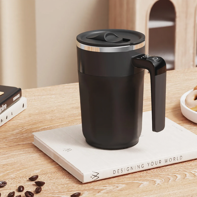 Self-stirring stainless steel cup, 400 ml