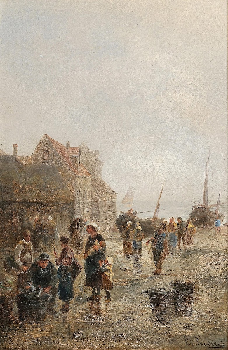 Busy Activity in a Fishing Village