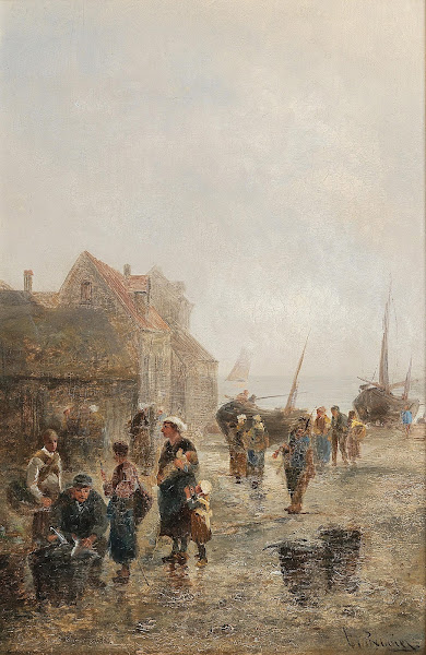 Busy Activity in a Fishing Village