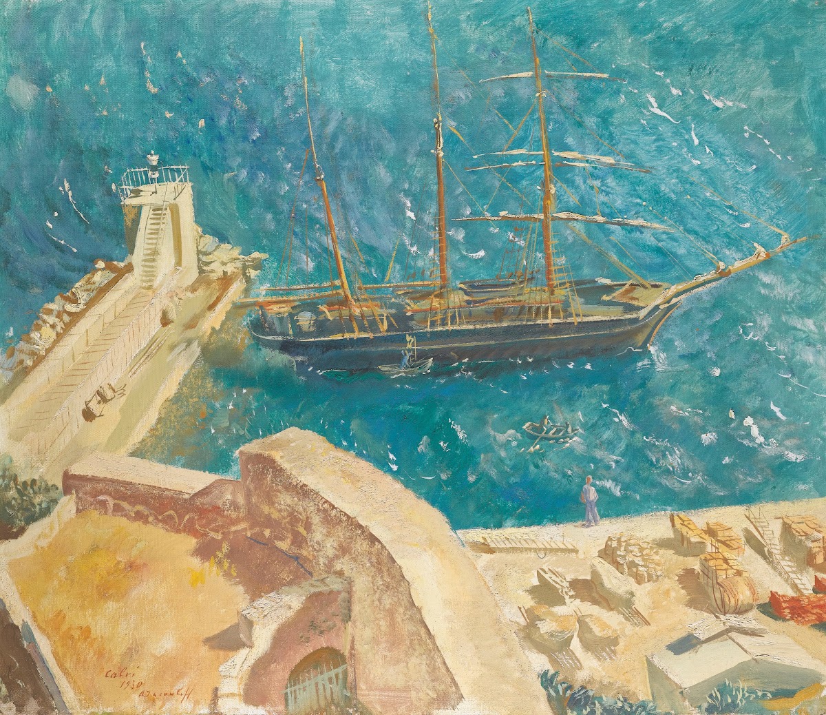 View Of The Port In Calvi 1930