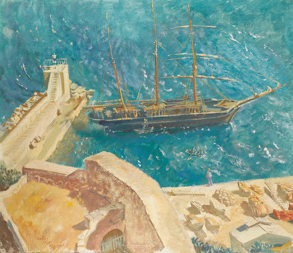 View Of The Port In Calvi 1930