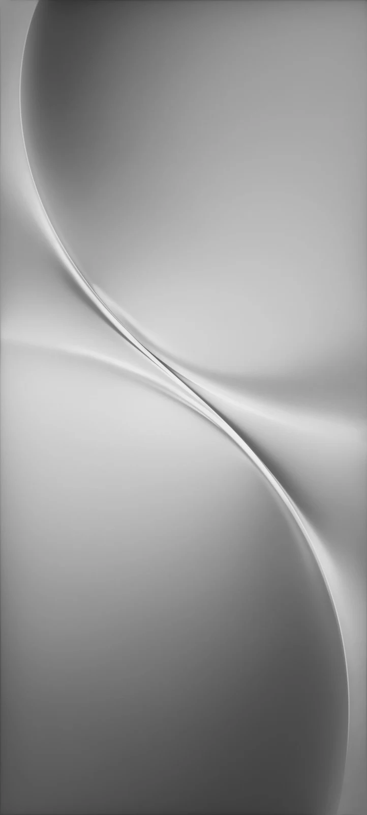 Abstract Silver Silk Curves - Minimalist Digital Art Full HD iPhone Wallpaper (1080x2392)