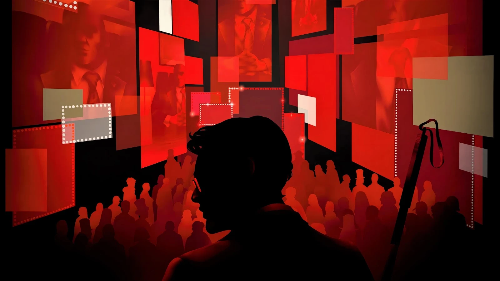 Dramatic Abstract Red Silhouette - Graphic Abstract Illustration 5K Wallpaper (5576x3136)