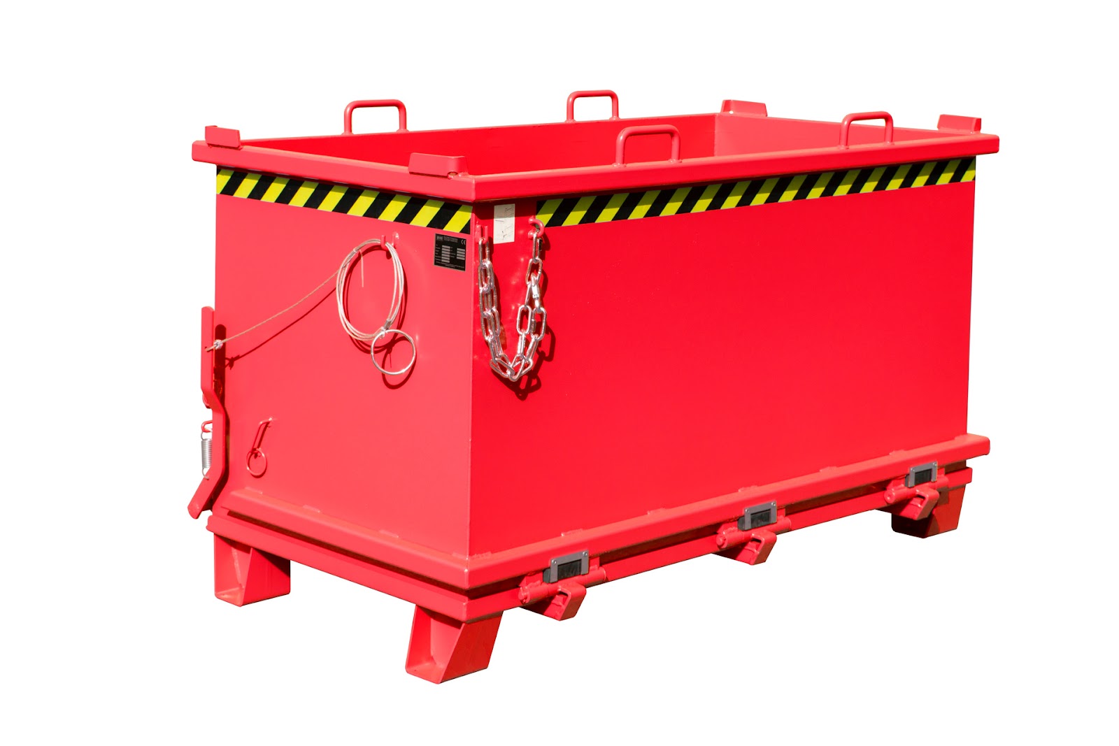 Bodemklepcontainer SB 1500, gelakt, Vuurrood
