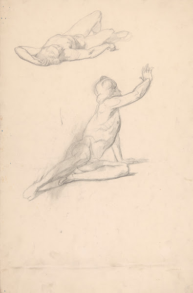 Sketches of two nude males 1842
