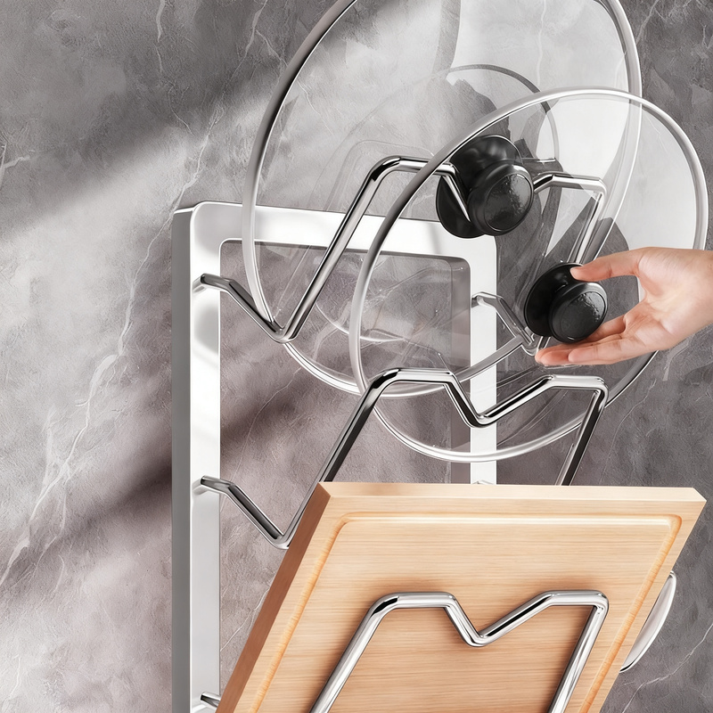 Stainless steel pot lid rack, multi-layer