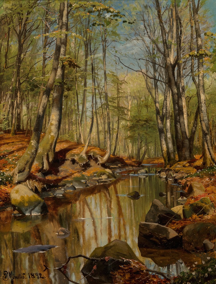 A wooded river landscape 1892