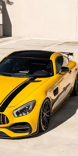 AMG, Mercedes, Car, Yellow, Coupe 4K Wallpaper Background