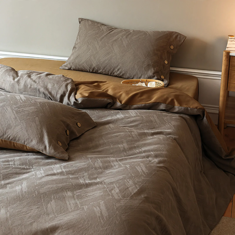 Cotton bedding set, 4-piece, flannel finish