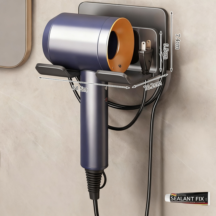Hair dryer holder with cord winding