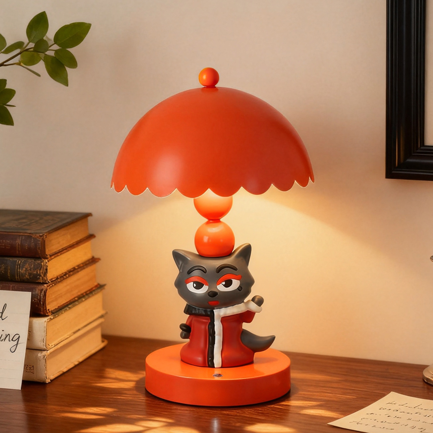 Cartoon Table Lamp, Red, Enamel Finish