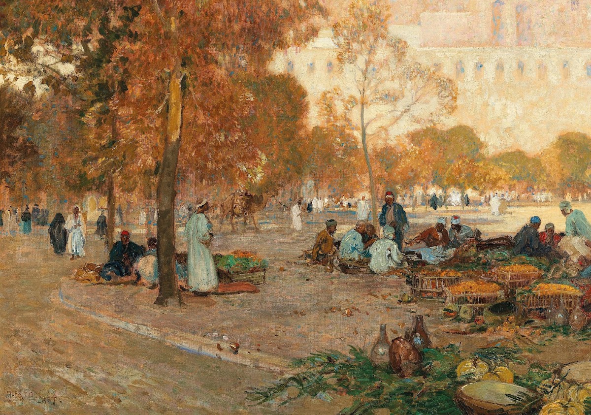 A Market Scene before the Citadel in Cairo