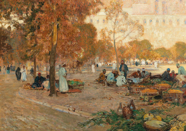 A Market Scene before the Citadel in Cairo