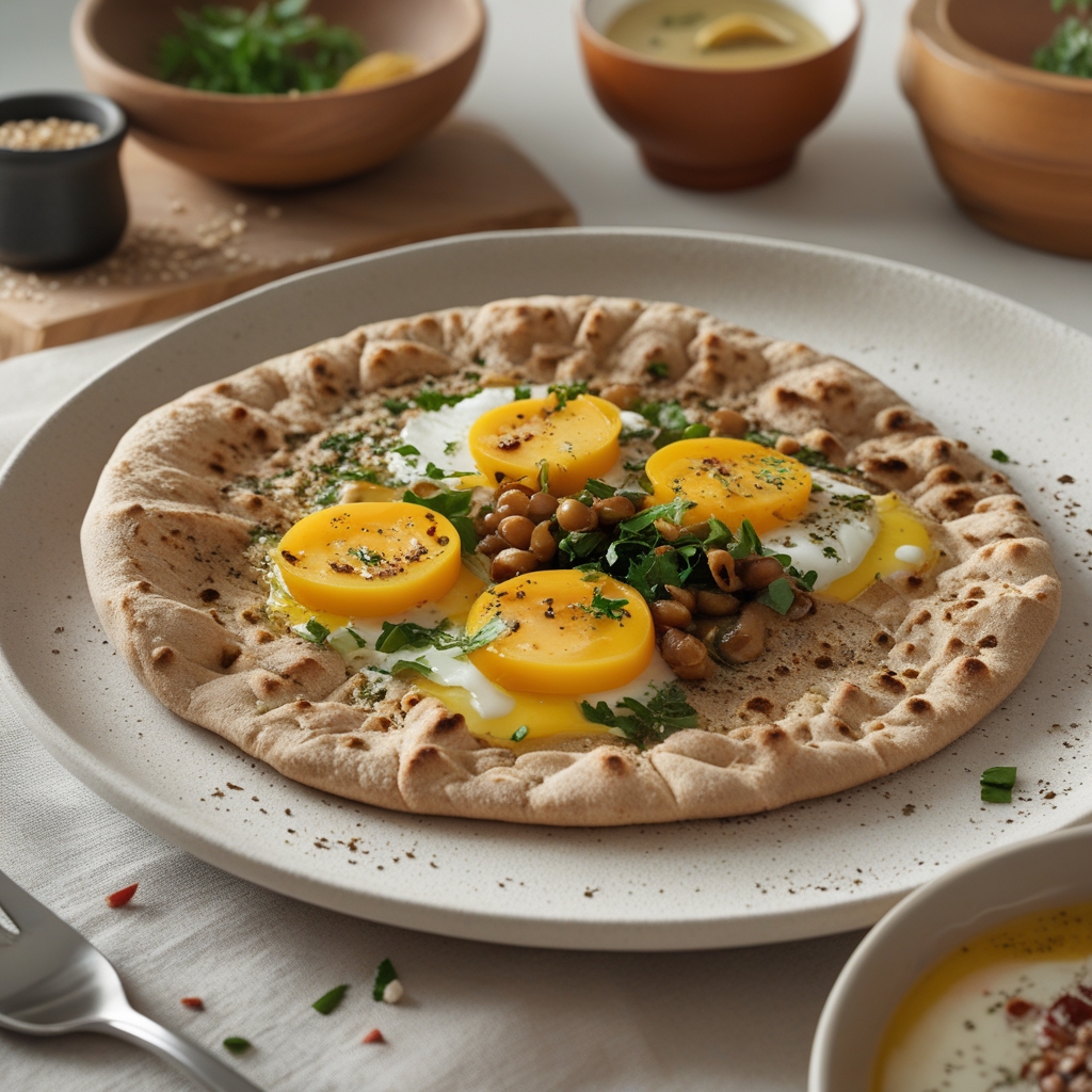 Final Za'atar-Spiced Feta & Honey Breakfast Flatbreads with Pine Nuts