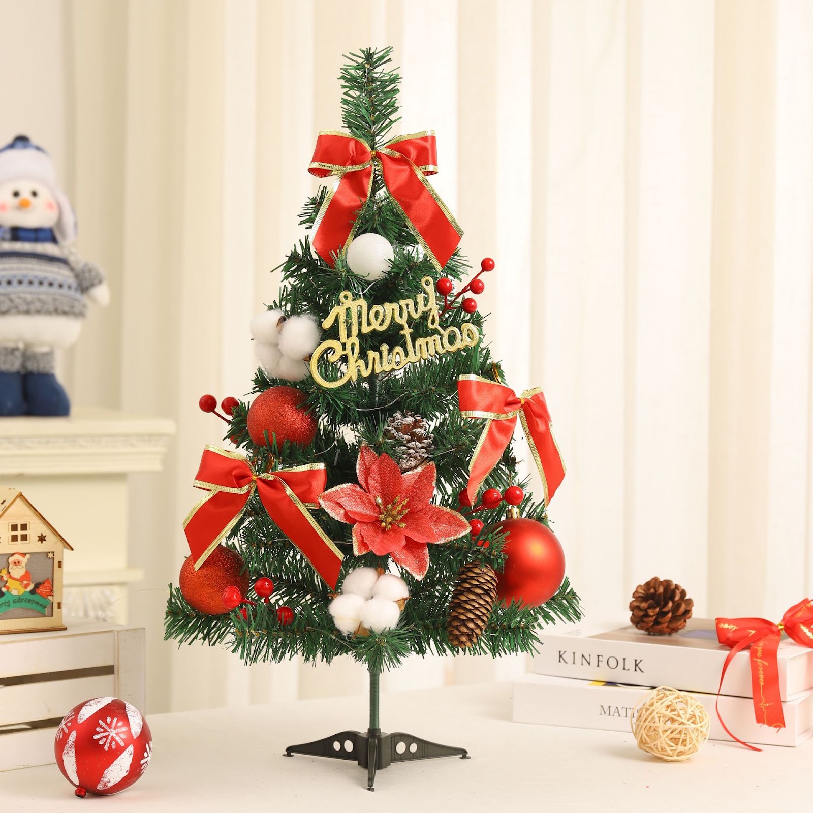 Mini Christmas Tree, PVC, 60 cm, with Lighting