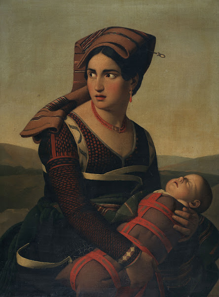 Robbers Wife with Child on the Run 1834
