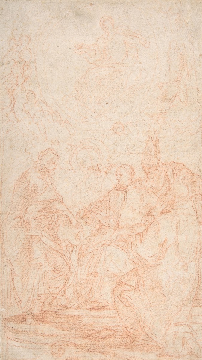 The Virgin Immaculate and Four Male Saints Study for The Dispute over the Immacu