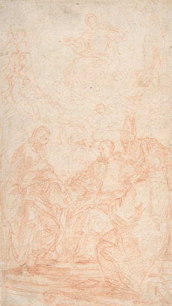 The Virgin Immaculate and Four Male Saints Study for The Dispute over the Immacu