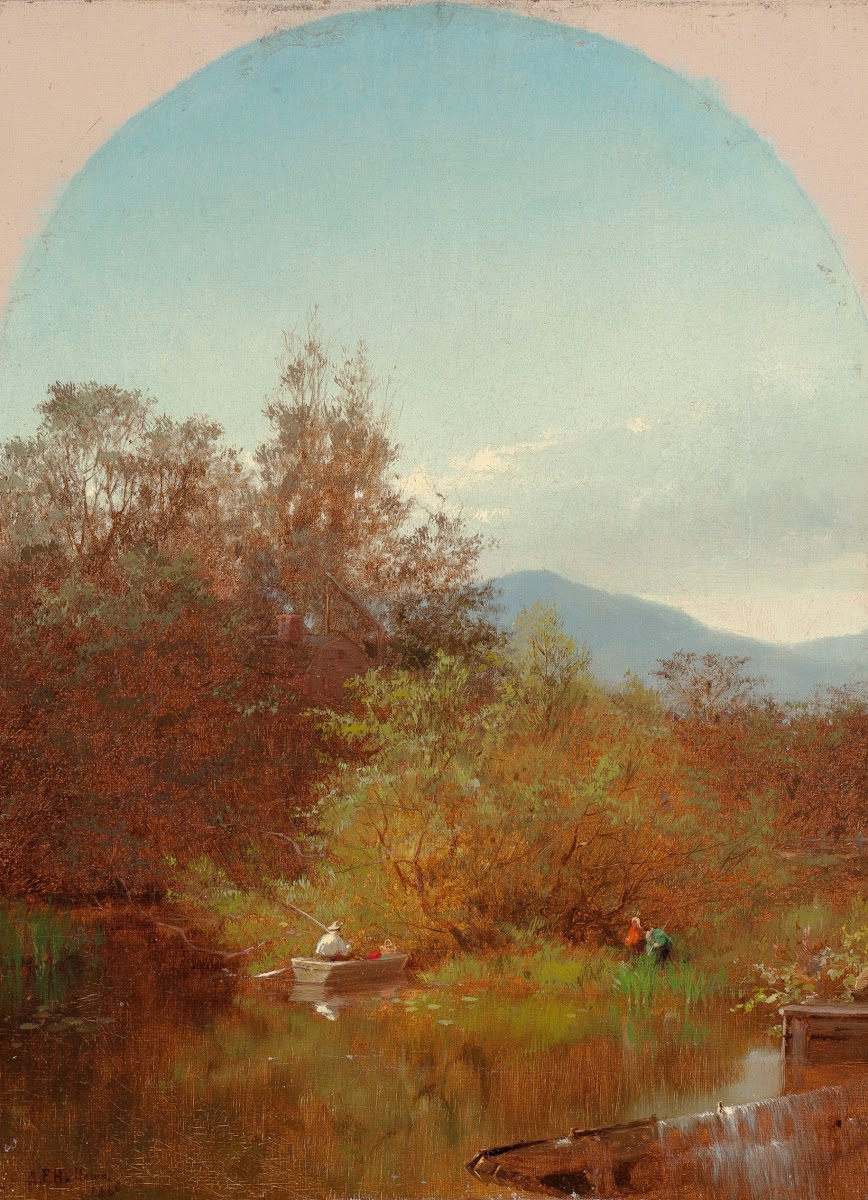 Lake Scene with Fisherman 1864