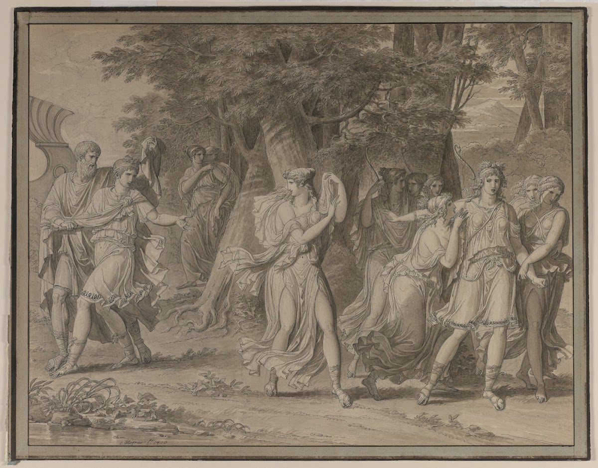Telemachus Urged by Mentor Leaving the Island of Calypso 1800