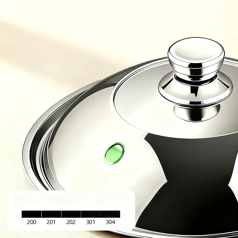 Topfdeckel aus 304er Edelstahl, hochgewölbt