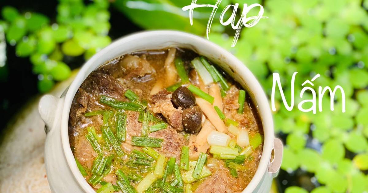 Bò hấp nấm