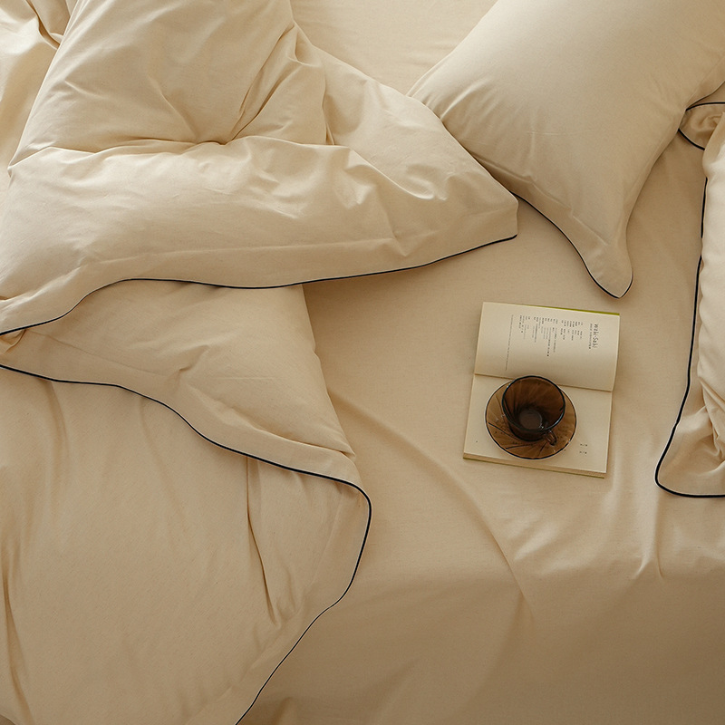 Cotton Bedding Set, 4-Piece, Solid Color