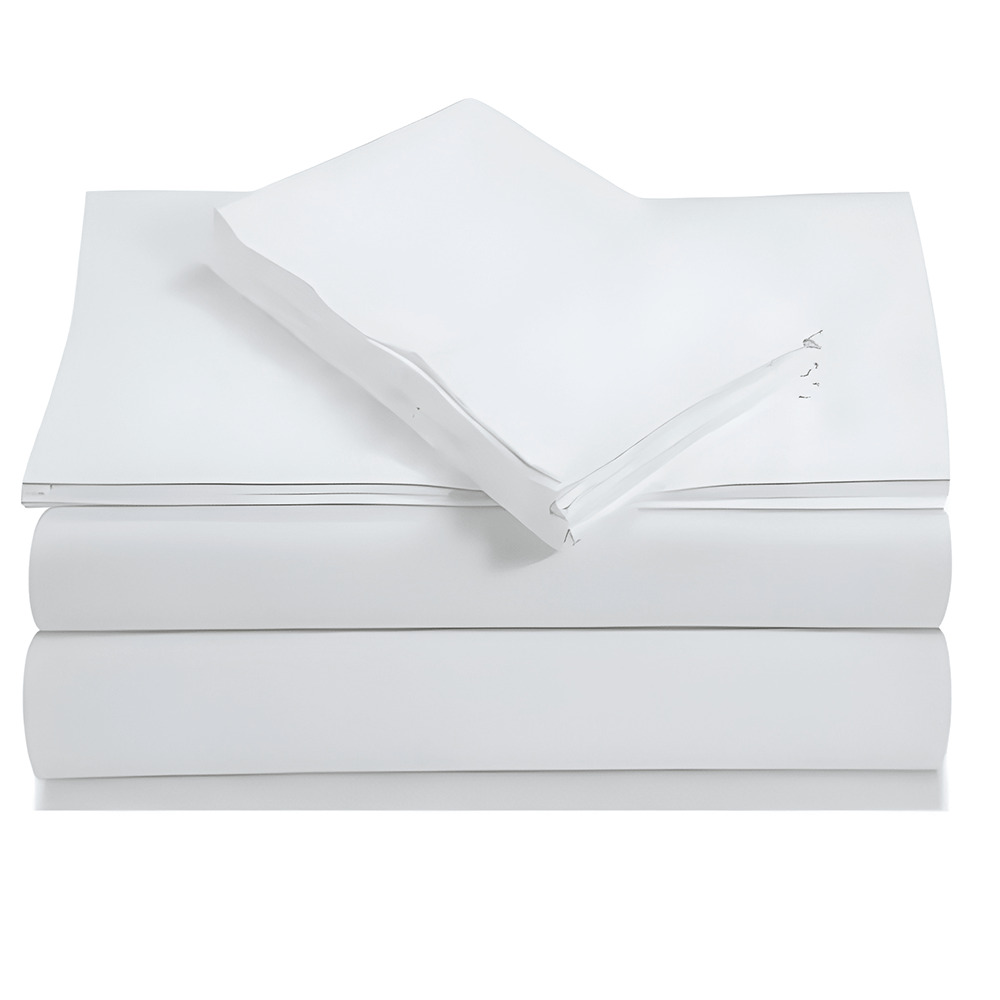 Set de sábanas king de algodón Everhome™ 800 hilos color blanco, 4 piezas