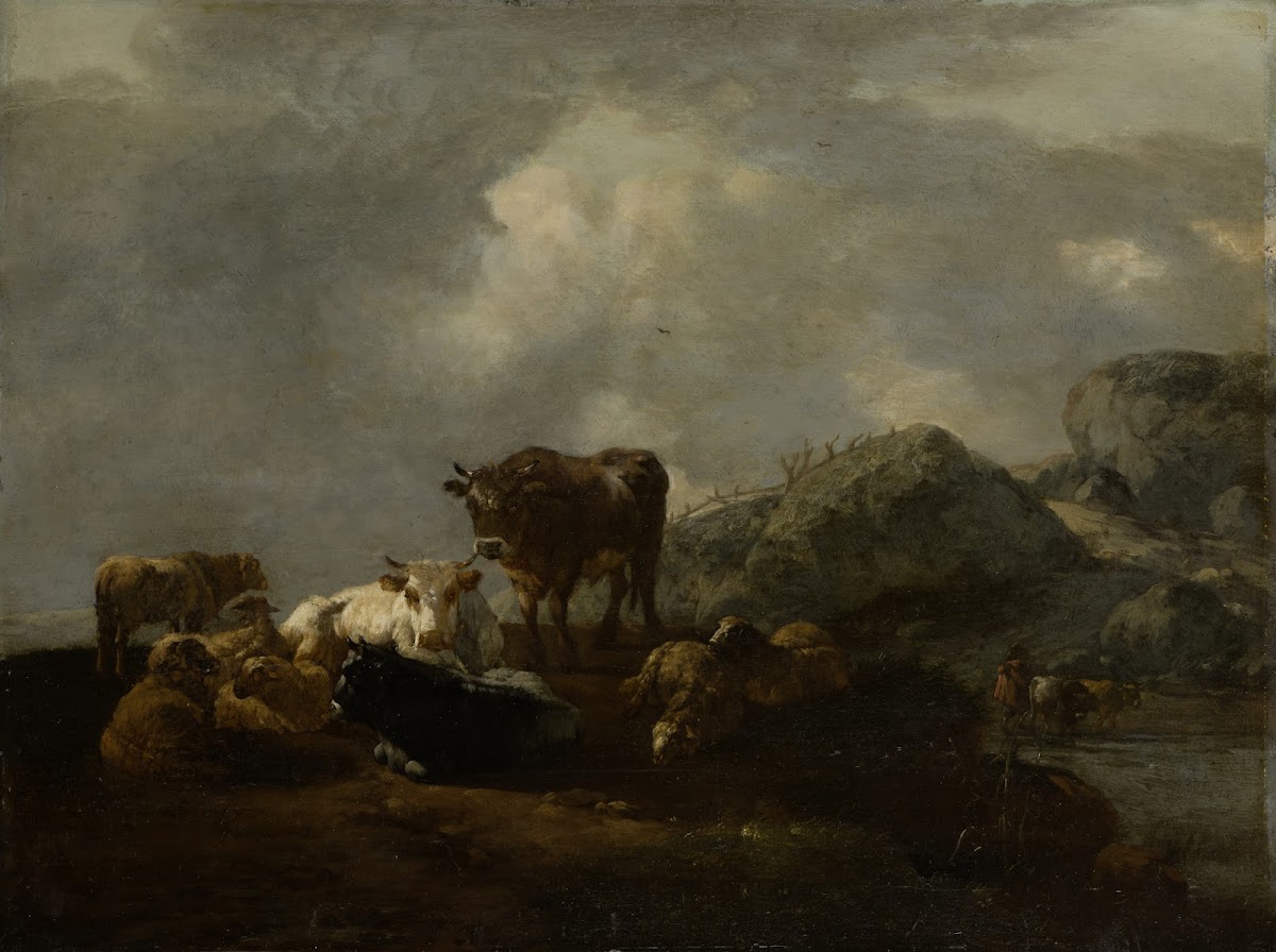 Cattle Resting at a River Crossing ca 1654 1655