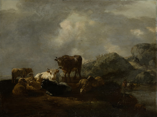 Cattle Resting at a River Crossing ca 1654 1655
