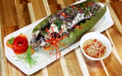 Lấy món cá lóc hấp bầu ra đĩa, trang trí tùy thích. Bạn có thể chấm cá lóc hấp kèm nước mắm chua cay nhé. Hương vị đậm đà, thịt thanh ngọt, cá lóc hấp bầu sẽ là một món ăn không những hấp dẫn mà còn rất bổ dưỡng cho gia đình bạn. Với cách làm cá lóc hấp bầu đơn giản, chỉ mất vài phút cùng chút khéo léo, tỉ mỉ bạn đã có thêm món ăn ngon miệng cho bữa cơm của cả gia đình rồi.