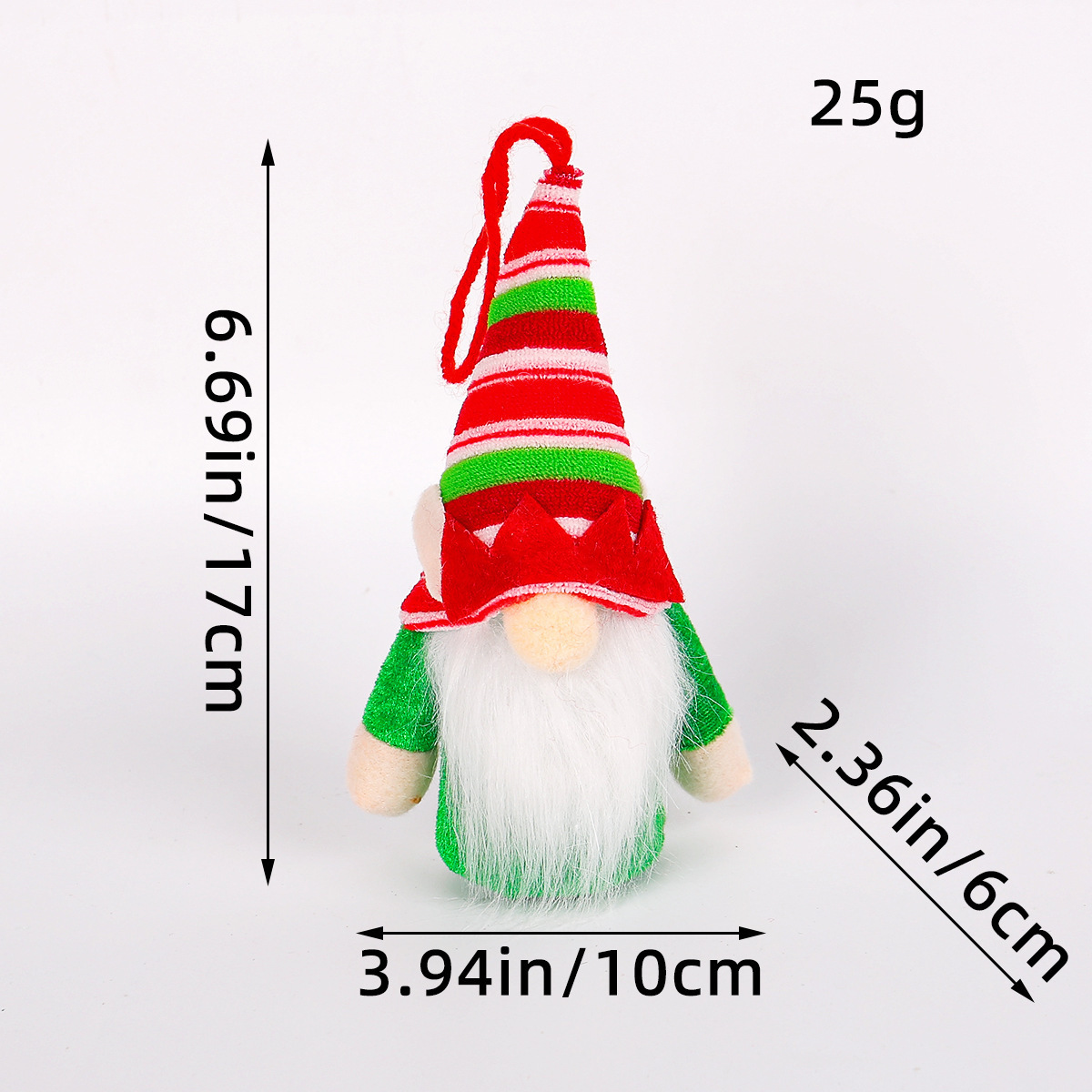 Glowing Christmas Gnome Figure with Sequins