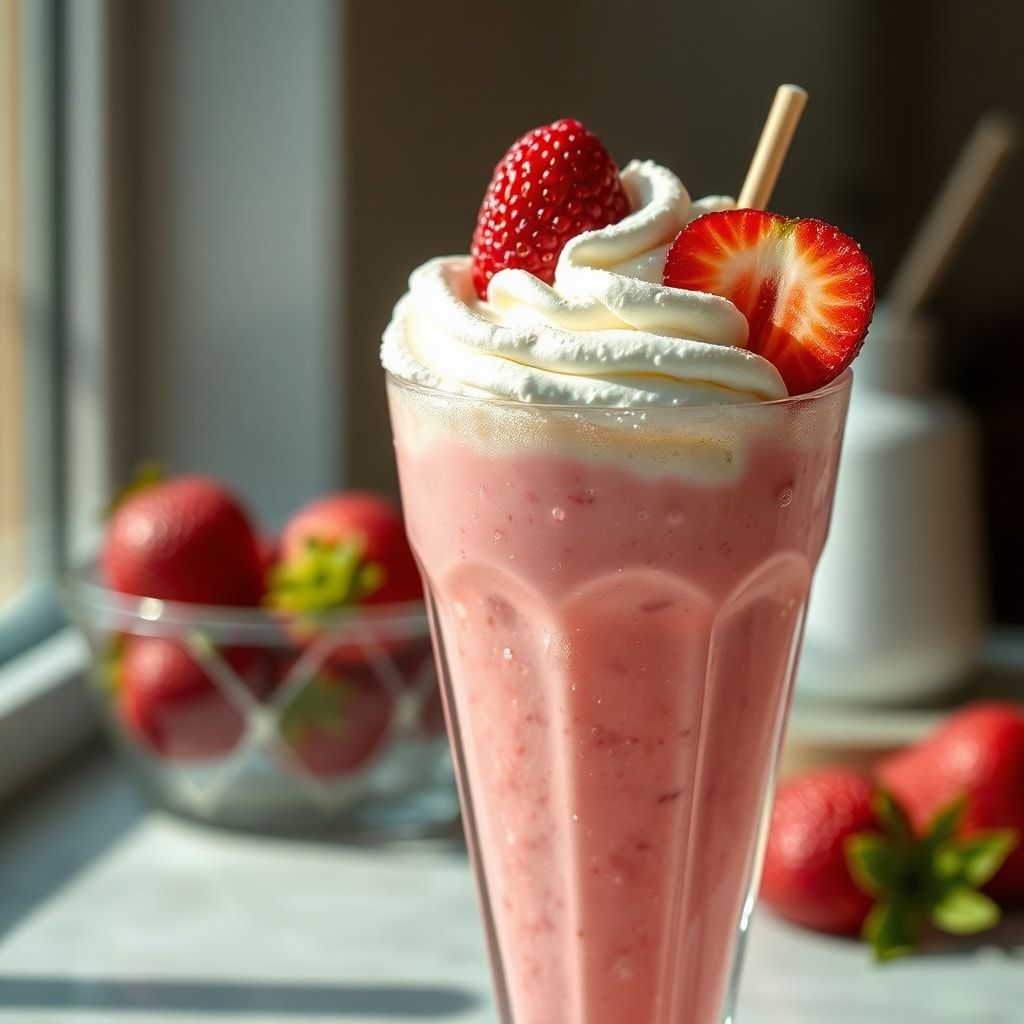 Creamy Strawberries and Cream Cocktail Recipe – 5-Minute Easy Summer Sipper finished