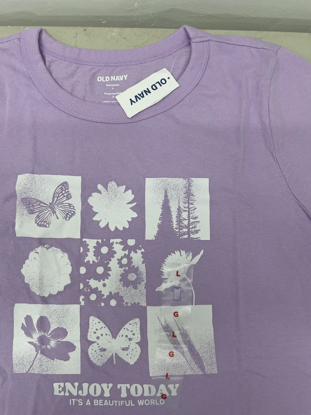 Oldnavy Shirt Butterfly Lilac L #2173