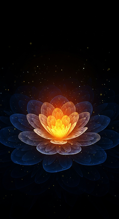 Orange Blue Glowing Petals