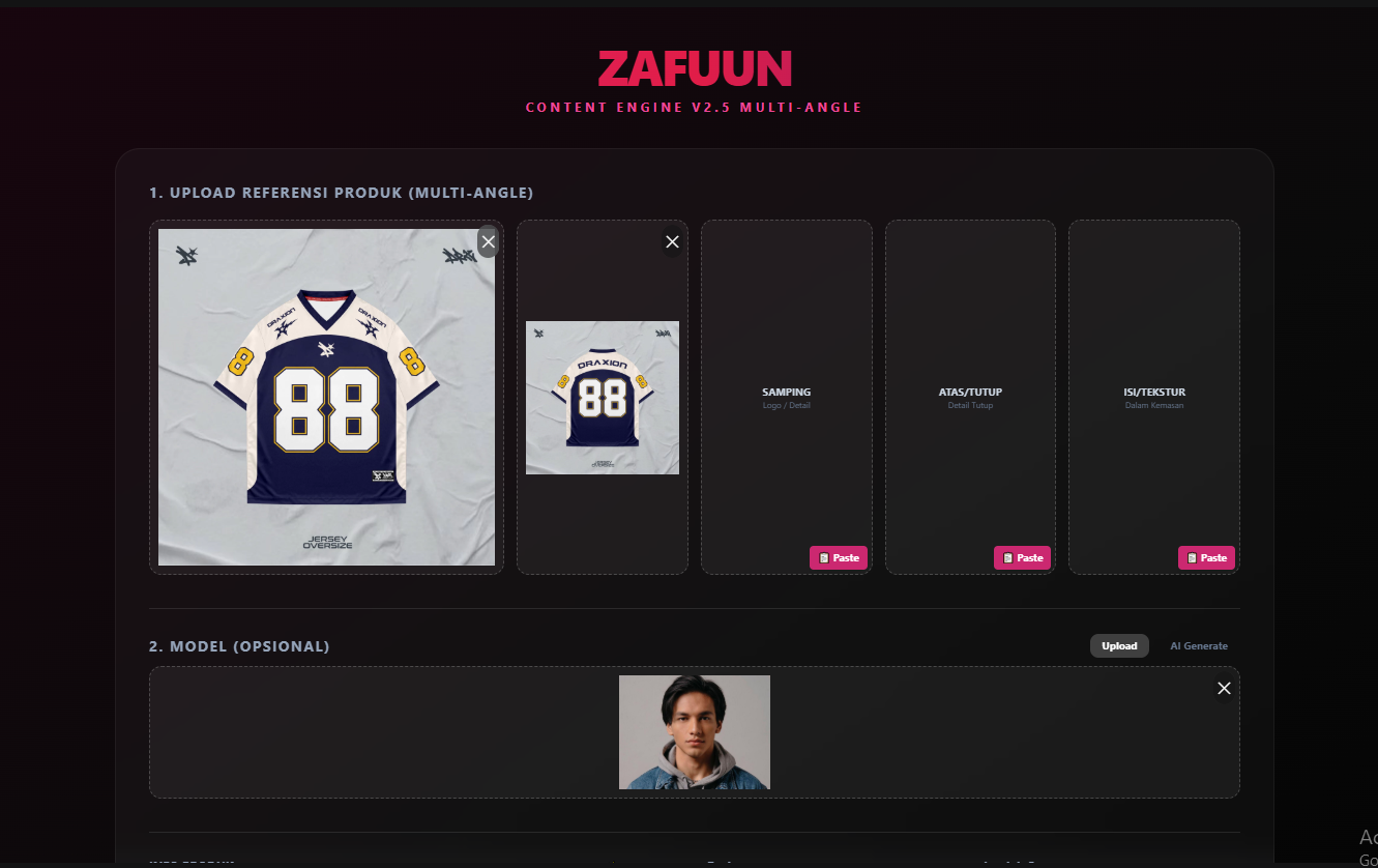 Zafuun Interface Input